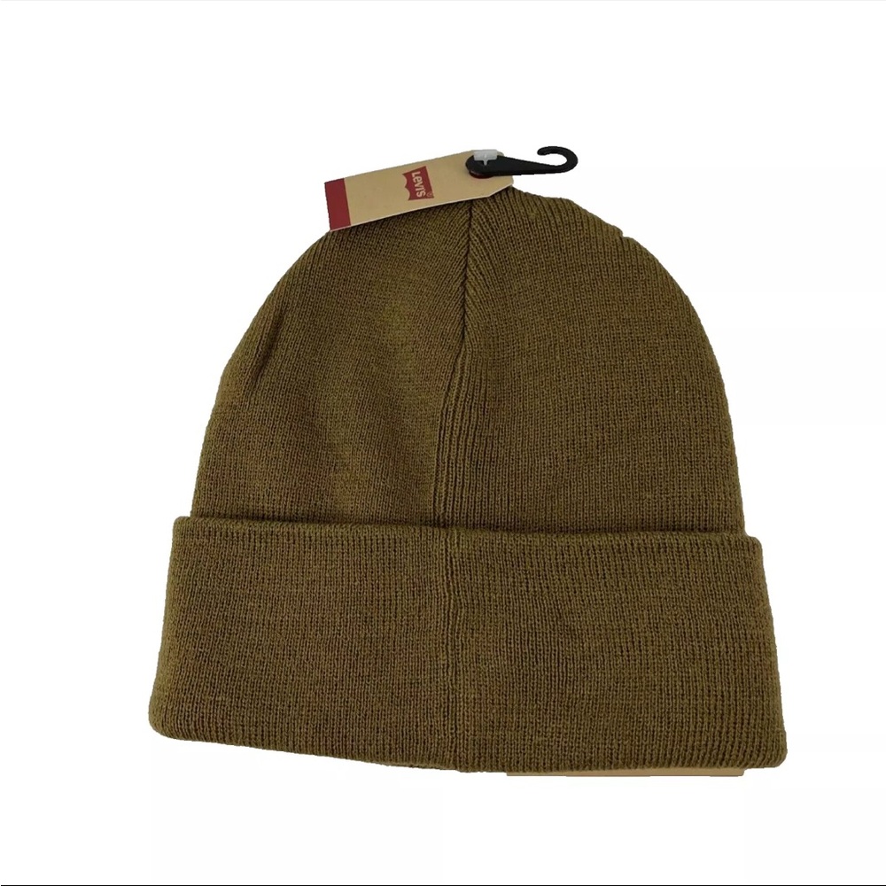 New Unisex Levi’s Winter Beanie Hat Cap One Sz NWT Tan $30 - Picture 3 of 4